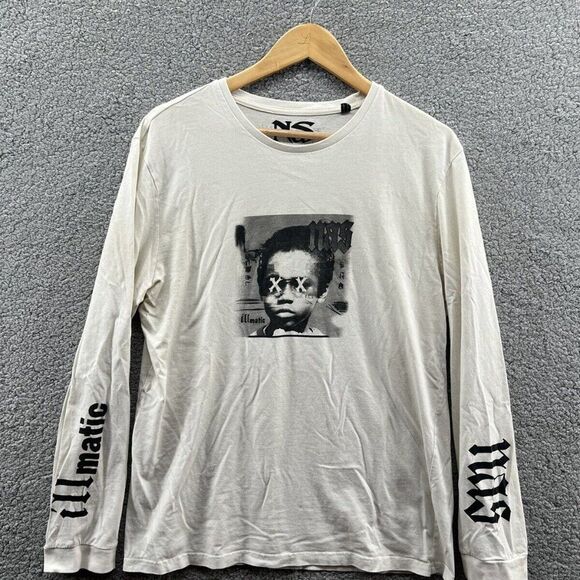 Nas Illmatic Long-sleeve White Rap Tee T-Shirt Momma Ann Rare Adult Size - Picture 1 of 7